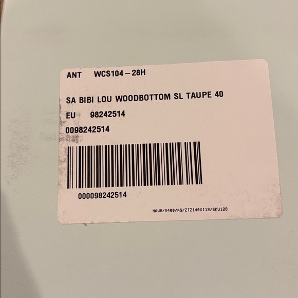 Bibi Lou Wood-Bottom Slides Sandals NEW EU 40 US 9-9.5 Taupe Anthropologie NIB - Picture 5 of 8